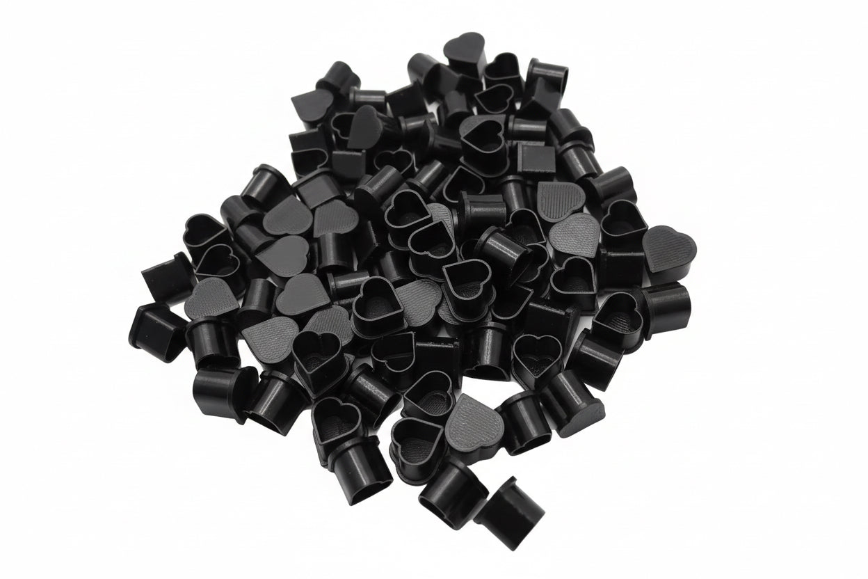 Heart Shaped Ink Caps - Black