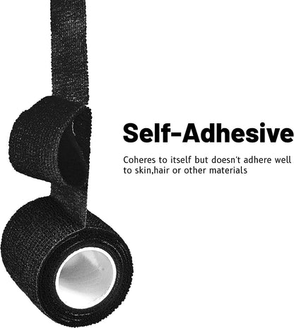 Black 2” Self-Adhesive Wrap - 12ct
